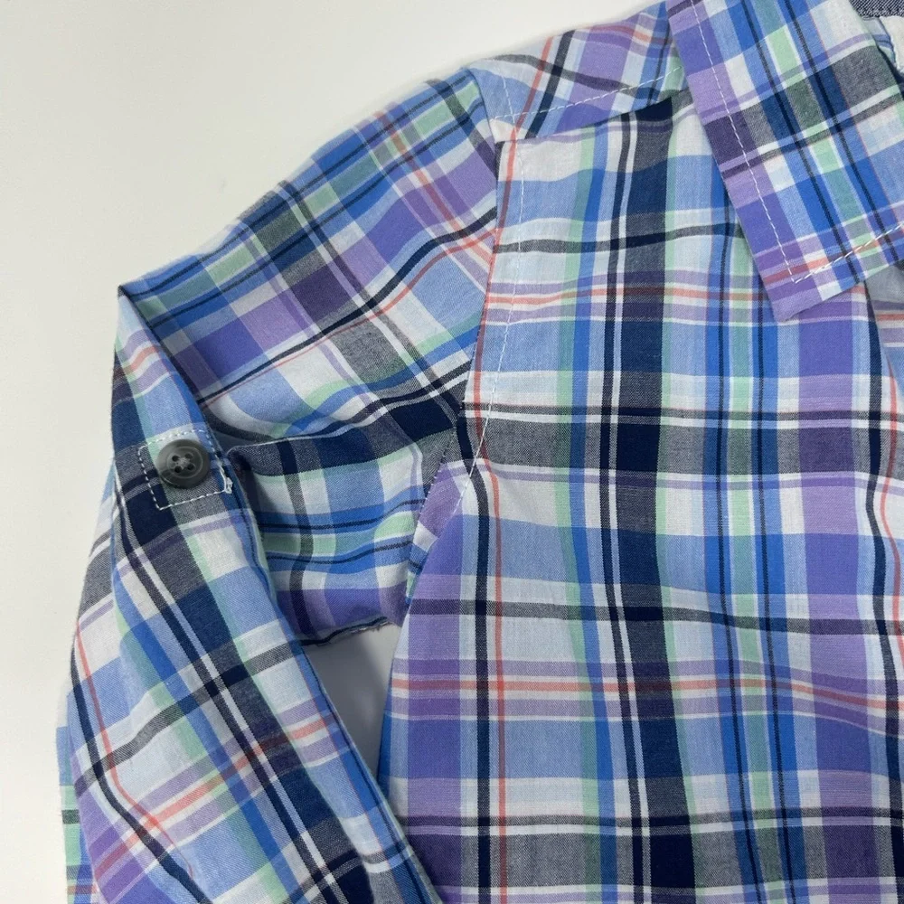 Old Navy Boys Multi Color Plaid Long Sleeve Button Up Shirt Size 4T‎